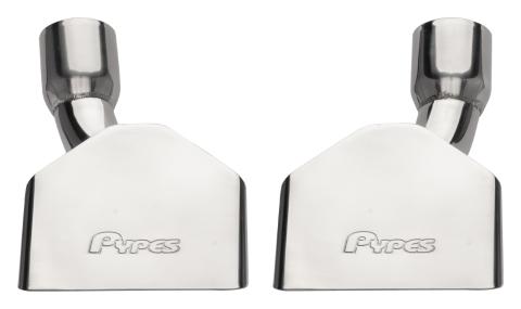 Exhaust Tail Pipe Tip Set 70-74 Cuda 2.5 in Rectangle Clamp On Hardware Not Incl Polished 304 Stainless Steel Pair Pypes Exhaust