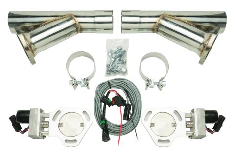 Dual Electric Cutout Kit For 2.5 Inch Exhaust Includes Y-Pipes Pypes Performance Exhaust