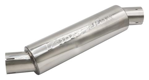 M-80 Muffler 14 Inch Body 2.5 Inch Offset Inlet/Offset Outlet 304 Stainless Pypes Performance Exhaust