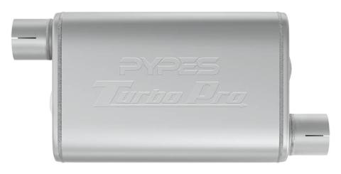Turbo Pro Muffler 2.5 Inch Offset Inlet/Offset Outlet Pypes Exhaust