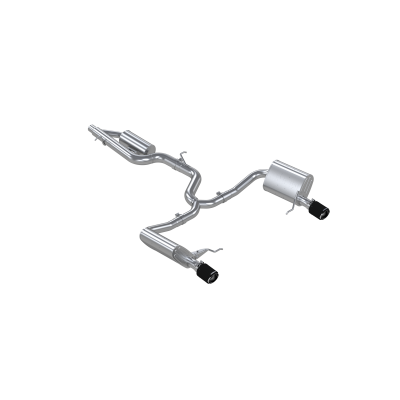 2017-19 Volkswagen Golf Sportwagen and Alltrack 1.8T Armor Pro T304SS 3 Inch Cat-Back, 2.5 Inch Dual Split Rear, Carbon Fiber Tips, Factory Through Bumper MBRP