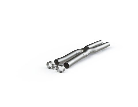 2.5 Inch Exhaust Resonator Bypass X-Pipe Aluminized Steel For 15-Up Ford Mustang GT 5.0L MBRP