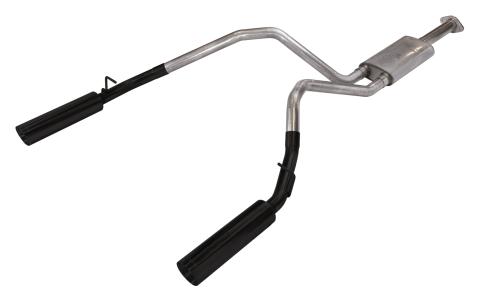 Ram 1500 Cat Back Exhaust System Black Pype Bomb For 19-24 Dodge Ram 1500 Split Rear Dual Exit 3 in Intermediate And 2.5” Tail Pipe 4.5 Pype Bomb Tip Muffler Incl Hardware Incl Tip Incl Pypes Exhaust