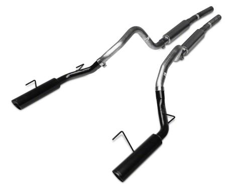 Cat Back Exhaust System 05-10 Mustang GT Split Rear Dual Exit 2.5 in Intermediate And Tail Pipe M80 Muffler/Hardware/4 in Black Tips Incl Natural Finish 409 Stainless Steel Pypes Exhaust