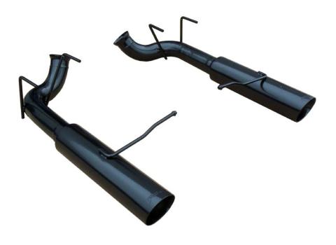 Pype Bomb Series Axle Back Exhaust System 11-14 Mustang GT Split Rear Dual Exit 4 in Black Tips Black Finish Hardware Not Incl 304 Stainless Steel Pypes Exhaust