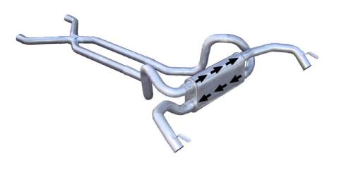 1967-1974 2.5 Inch F/X-Body Crossflow Crossmember Back Exhaust System With X-Pipe System 409 Stainless Race Pro Muffler Pypes Performance Exhaust