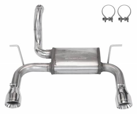 Axle-Back Exhaust System 18-24 Jeep Jl Dual Exit 2.5 Inch Intermediate And Tailpipe Street Pro Muffler Hardware Incl 4 Inch Dual Tips Included Stainless Steel Pypes Exhaust