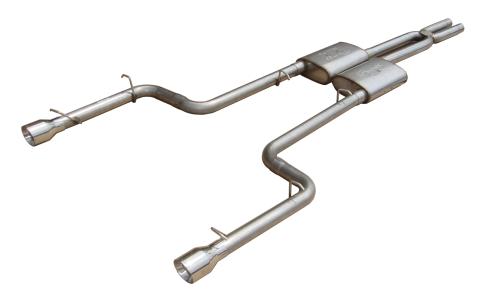 Street Pro Series Cat Back Exhaust System Split Rear Dual Exit 2.5 in Intermediate And Tail Pipe Street Pro Muffler/Hardware/Polished Tips Incl Natural 409 Stainless Steel Pypes Exhaust