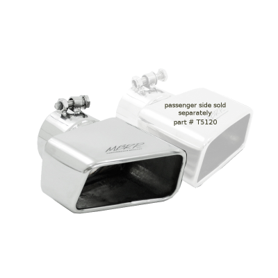 Exhaust Tip 4 3/4 Inch X 3 Inch ID Rectangle Angled Cut 3 Inch O.D. Inlet Driver Side 7 3/8 Inch Length T304 Stainless Steel MBRP