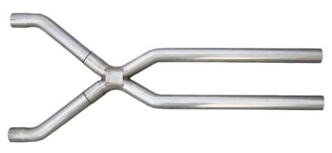 Exhaust X-Pipe Kit Intermediate Pipe 2.5 in Tunnel Crossover Hardware Incl Natural 409 Stainless Steel Pypes Exhaust