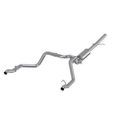 2.5 Inch Cat Back Exhaust System For 19-Up Silverado/Sierra 1500 5.3L and 2022 Silverado LTD/ Sierra Limited 5.3L Dual Rear 304 Stainless Steel MBRP
