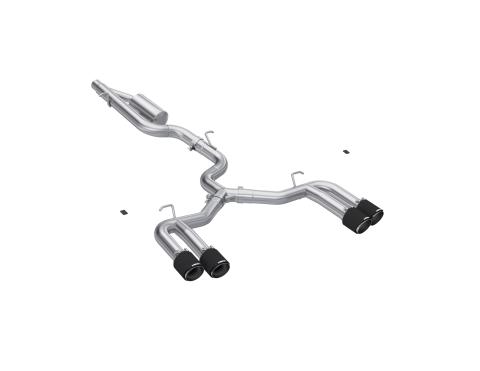 2022-Up Audi S3 Armor Pro 3 Inch Cat-Back Exhaust System with Quad Carbon Fiber Tips, Valve Delete MBRP