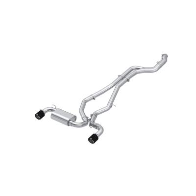 20-Up Toyota Supra T304 Stainless Steel 3 inch Cat Back Dual Rear with Carbon Fiber Tips MBRP