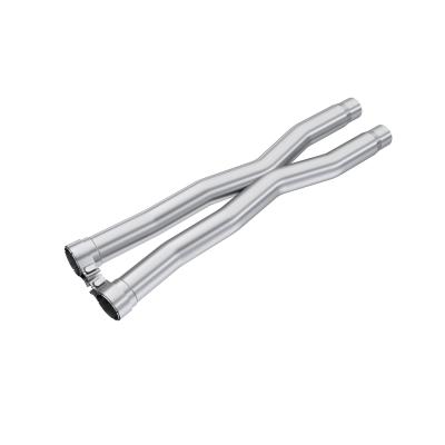 2.5 Inch Exhaust Resonator Bypass X-Pipe Aluminized Steel For 15-Up Ford Mustang GT 5.0L MBRP