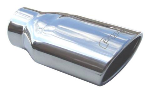 Exhaust Tail Pipe Tip Set 3 in To Oval 6 in x 3 in Clamp On Hardware Not Incl Polished 304 Stainless Steel Pair Pypes Exhaust