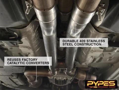 2015-2024 Mustang Resonator Delete H-Pipe 409 Stainless Pypes Performance Exhaust