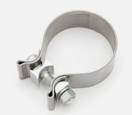 Exhaust Muffler Band Clamp 2.5 in x 1 in Natural 304 Stainless Steel Pypes Exhaust