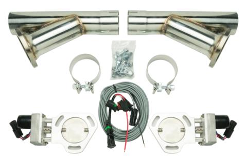 Dual Electric Cutout Kit For 2.5 Inch Exhaust Includes Y-Pipes Pypes Performance Exhaust