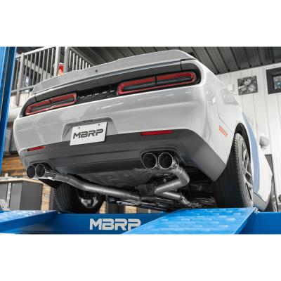 2015-2016 Dodge Challenger Aluminized Steel 3 Inch Dual Rear Cat-Back Quad Tips (Street Version) Exhaust System MBRP