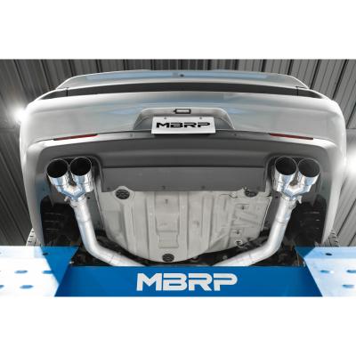 2015-2016 Dodge Challenger T304 Stainless Steel 3 Inch Dual Rear Cat-Back Quad Tips (Race Version) Exhaust System MBRP