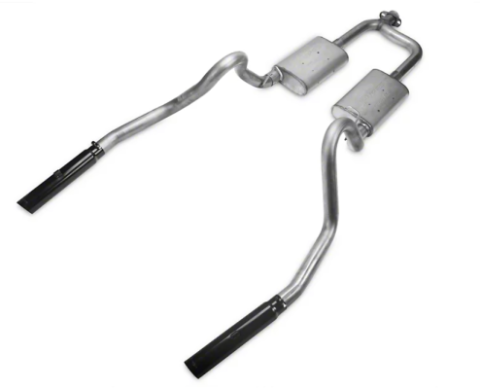 Cat Back Exhaust System 98-04 Mustang V6 Split Rear Dual Exit 2.5 in Intermediate And Tail Pipe Street Pro Mufflers/Hardware/3 in Black Tips Inc Natural Finish 409 Stainless Steel Pypes Exhaust