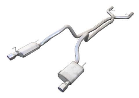Cat Back Exhaust System 05-10 Mustang V6 Split Rear Dual Exit 2.5 in True Dual After-Cat X/Mid Pipes/Hardware/Violator Muffler/4 in Polished Tips InclPypes Exhaust