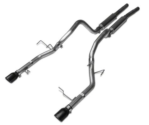 2011-2014 Mustang V6 Mid Muffler Cat Back Exhaust System M-80 Mufflers 409 Stainless Black Powder Coated Tips Pypes Performance Exhaust