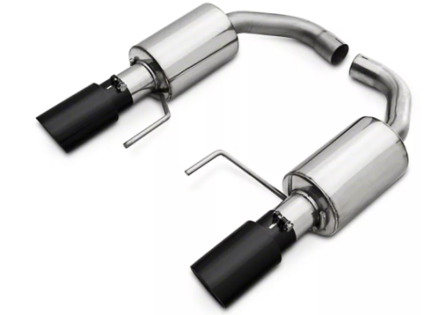 Axle Back Exhaust 15-23 Mustang V6 and Ecoboost Split Rear Dual Exit 3 in Black Tips Hardware Included Polished 304 Stainless Steel Pypes Exhaust