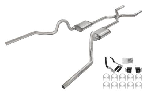 1968-72 Olds 442 Crossmember-Back Valance Exit H pipe Street Pro Muffler SGA48S