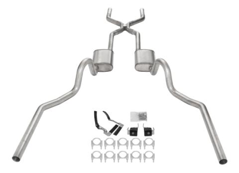 1968-72 Olds 442 Crossmember-Back Valance Exit H pipe Street Pro Muffler SGA48S