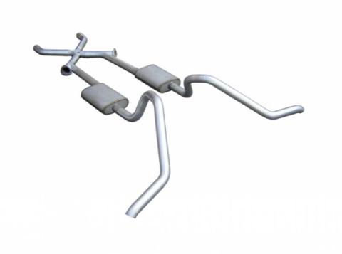 Cat Back w/Xchange Exhaust System Split Side Dual Exit 2.5 in Intermediate And Tail Pipe Muffler And Tip Not Incl Natural 409 Stainless Steel Pypes Exhaust