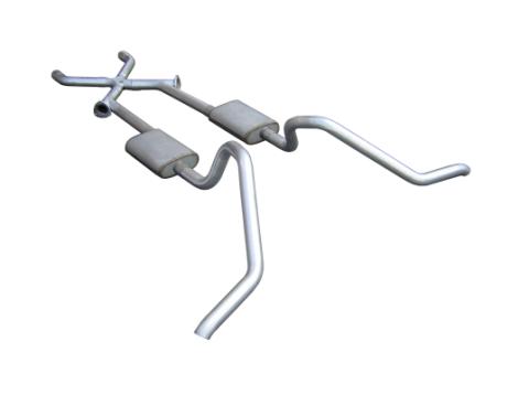 Cat Back w/Xchange Exhaust System Split Side Dual Exit 2.5 in Intermediate And Tail Pipe StreetPro Muffler/Hardware Incl Tip Not Incl Natural 409 Stainless Steel Pypes Exhaust