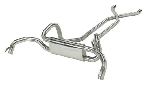 1967-1974 2.5 Inch F/X-Body Crossflow Crossmember Back Exhaust System With X-Pipe System 304 Stainless Race Pro Muffler Pypes Performance Exhaust