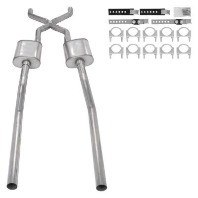 55-59 GM 2WD Truck 2.5 Inch Crossmember Back Exhaust Kit Without Mufflers Pypes Performance Exhaust