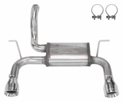 Axle-Back Exhaust System 18-24 Jeep Jl Dual Exit 2.5 Inch Intermediate And Tailpipe Street Pro Muffler Hardware Incl 4 Inch Dual Tips Included Stainless Steel Pypes Exhaust
