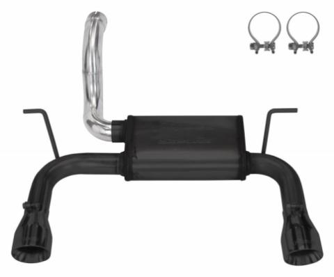 Axle-Back Exhaust System 18-22 Jeep Jl Dual Exit 2.5 Inch Intermediate And Tailpipe Street Pro Muffler Hardware Incl Black 4 Inch Dual Tips Included Stainless Steel Pypes Exhaust
