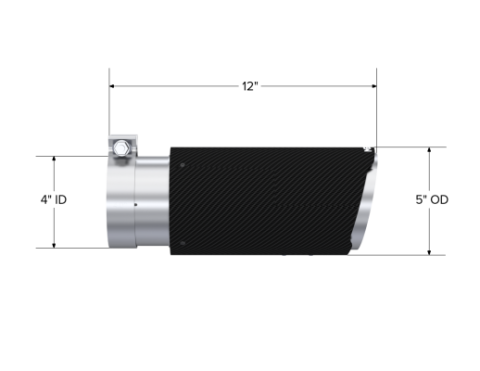 Universal Carbon Fiber Tip, 4-Inch ID 5-Inch OD Angle Cut Dual MBRP