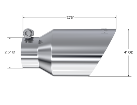 Exhaust Tip 4 Inch O.D. Dual Wall Angled Fits Aluminized Steel 2 1/2 Inch Systems MBRP