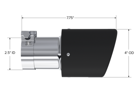 Exhaust Tip 4 Inch O.D. Dual Wall Angled 2.5 Inch Inlet 7.7 Inch Length Carbon Fiber MBRP