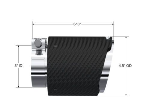 Carbon Fiber Tip 3.0 Inch ID 4.5 Inch OD Out 6.13 Inch Length Dual Wall MBRP