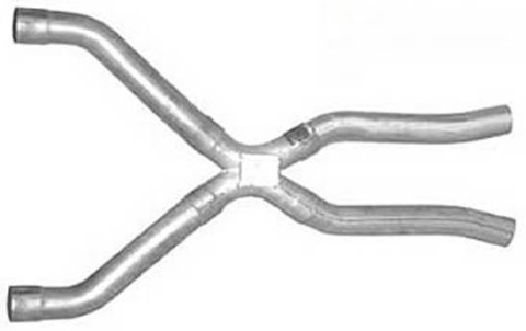 Exhaust X-Pipe Kit Intermediate Pipe 2.5 in Crossover Incl Special Angled Rear Legs Natural 409 Stainless Steel Pypes Exhaust