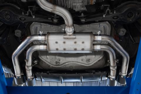 2015-2020 Audi S3 T304 Stainless Steel 3 Inch Cat Back Quad Split Rear Exit with Carbon Fiber Tips Active Exhaust MBRP