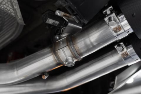 2015-2020 Audi S3 T304 Stainless Steel 3 Inch Cat Back Quad Split Rear Exit with Carbon Fiber Tips Active Exhaust MBRP