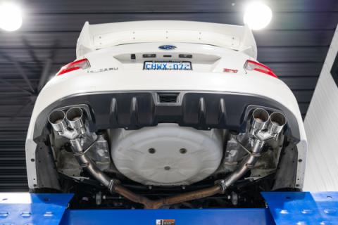 Subaru 2.5 Inch Axle Back Dual Split Rear-Quad Carbon Fiber Tips For 11-21 Subaru Impreza WRX Armor Pro MBRP