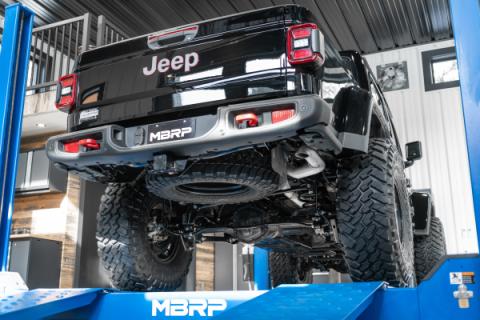 21-23 Jeep Gladiator Armor Plus Series T409 Stainless Steel 3 Inch Filter Back Rear Turn Down Exhaust System MBRP