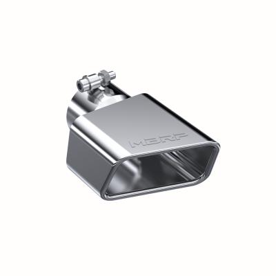 Exhaust Tip 4 3/4 Inch X 3 Inch ID Rectangle Angled Cut 3 Inch O.D. Inlet Driver Side 7 3/8 Inch Length T304 Stainless Steel MBRP