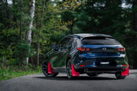 2019-2024 Mazda 3 Hatchback FWD/AWD 2.5/2.5T Armor Pro T304 Stainless Steel 2.5 Inch Axle-Back Dual Split Rear with Carbon Fiber Tips Street Profile MBRP