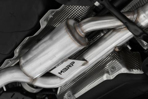 2022-Up Volkswagen Golf R MK8 T304 Stainless Steel 3 Inch Cat-Back 2.5 Inch Quad Rear Exit with Carbon Fiber Tips Active Exhaust MBRP