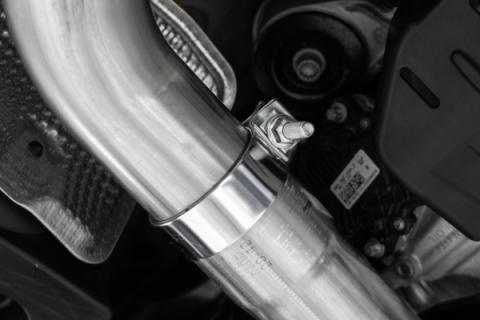 2022-Up Volkswagen Golf R MK8 T304 Stainless Steel 3 Inch Cat-Back 2.5 Inch Quad Rear Exit with Carbon Fiber Tips Active Exhaust MBRP