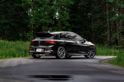 2022-Up Volkswagen Golf R MK8 T304 Stainless Steel 3 Inch Cat-Back 2.5 Inch Quad Rear Exit with Carbon Fiber Tips Active Exhaust MBRP